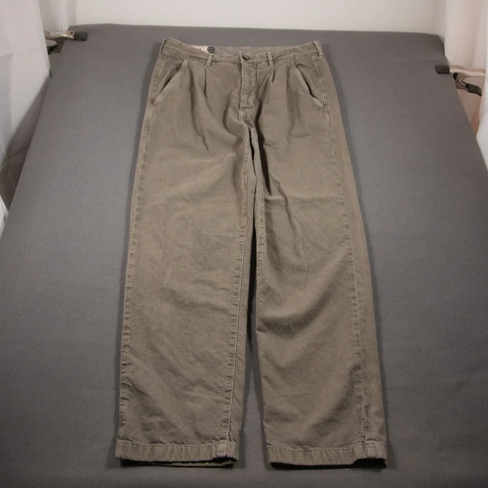 Marine Layer Relaxed Fit Pleated Front Men Chino Trousers Fits 31x28 Coastal